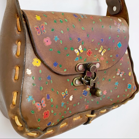 Boho Leather bag, Vintage Western Leather bag - Picture 14 of 16